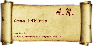 Amma Mária névjegykártya