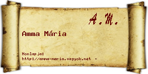 Amma Mária névjegykártya